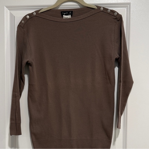 Agnes B. Sweaters - Agnes B. Brown Crew Neck Sweater